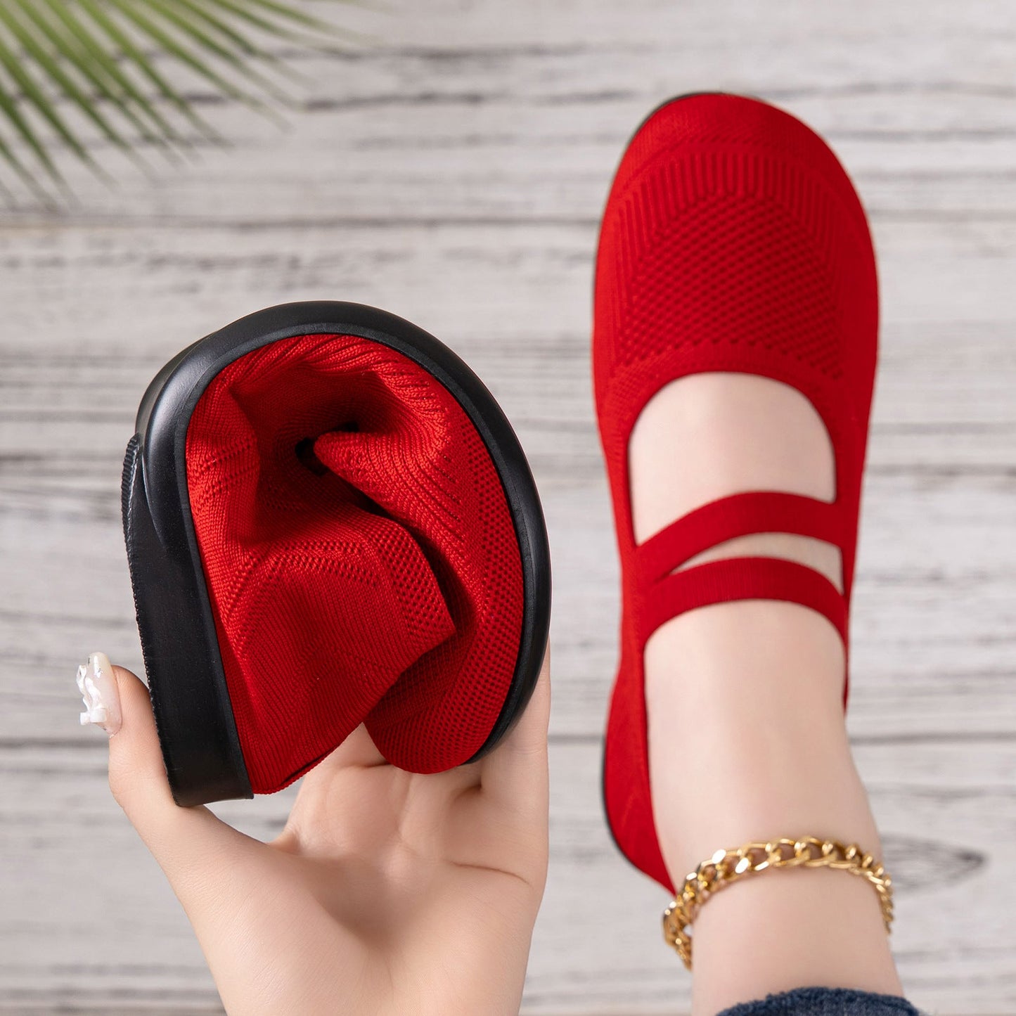 Damen Ballerinas Flexibel Atmungsaktiv Faltbar