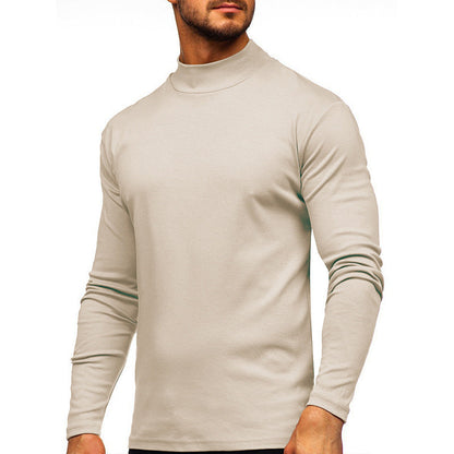 Herren Langarmshirt Rollkragen atmungsaktiv Baumwolle