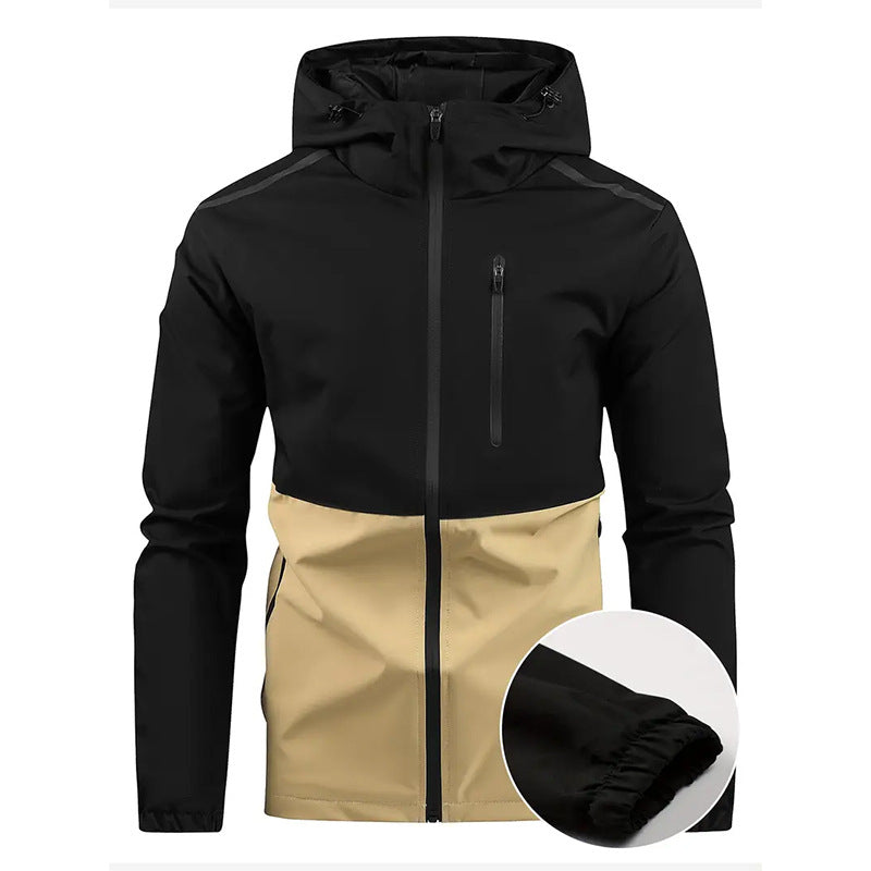 Herren Übergangsjacke Funktional Mit Kapuze Wasserabweisend
