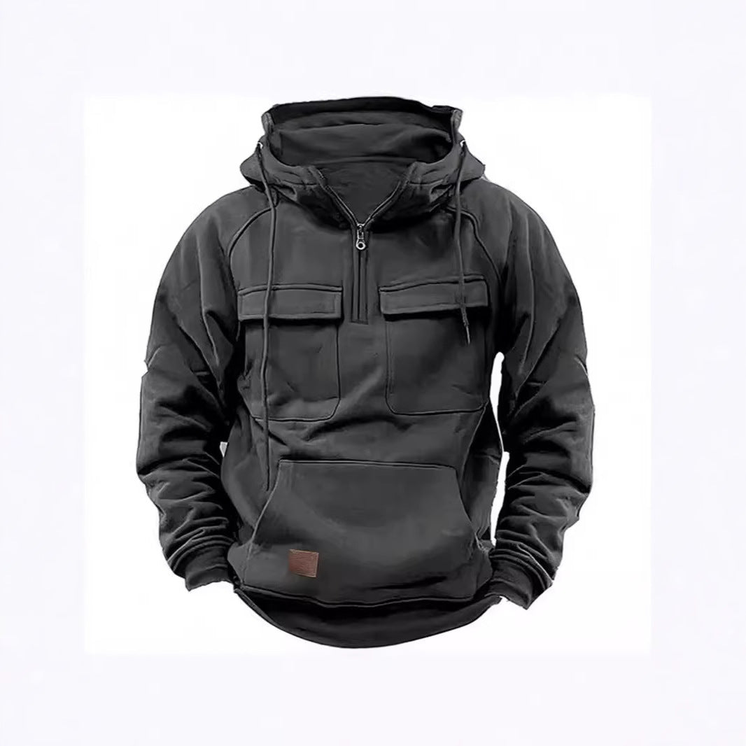 Herren Kapuzenpullover Funktional mit Taschen Sportlich - BerlinGlamour