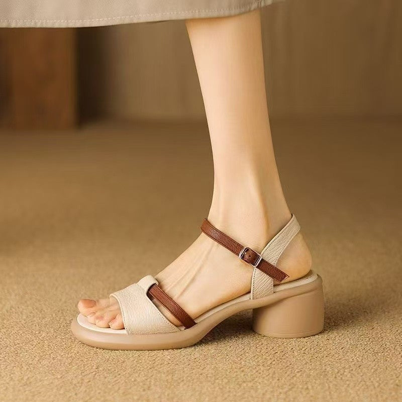 Damen Sandalen Bequem Blockabsatz Verstellbar Sommer