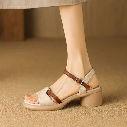 Damen Sandalen Bequem Blockabsatz Verstellbar Sommer