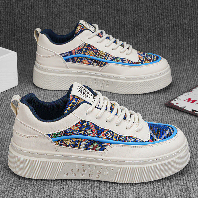 Damen Plateau Sneaker Bequem Mit Dämpfung Weiß