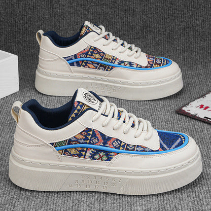 Damen Plateau Sneaker Bequem Mit Dämpfung Weiß