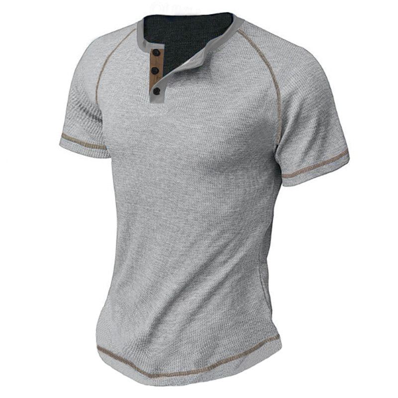 Herren Kurzarm-Shirt Modern mit Struktur und Kontrast