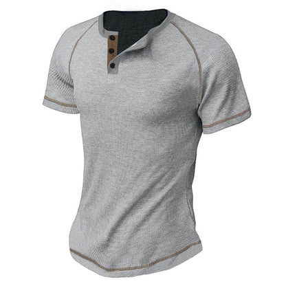 Herren Kurzarm-Shirt Modern mit Struktur und Kontrast