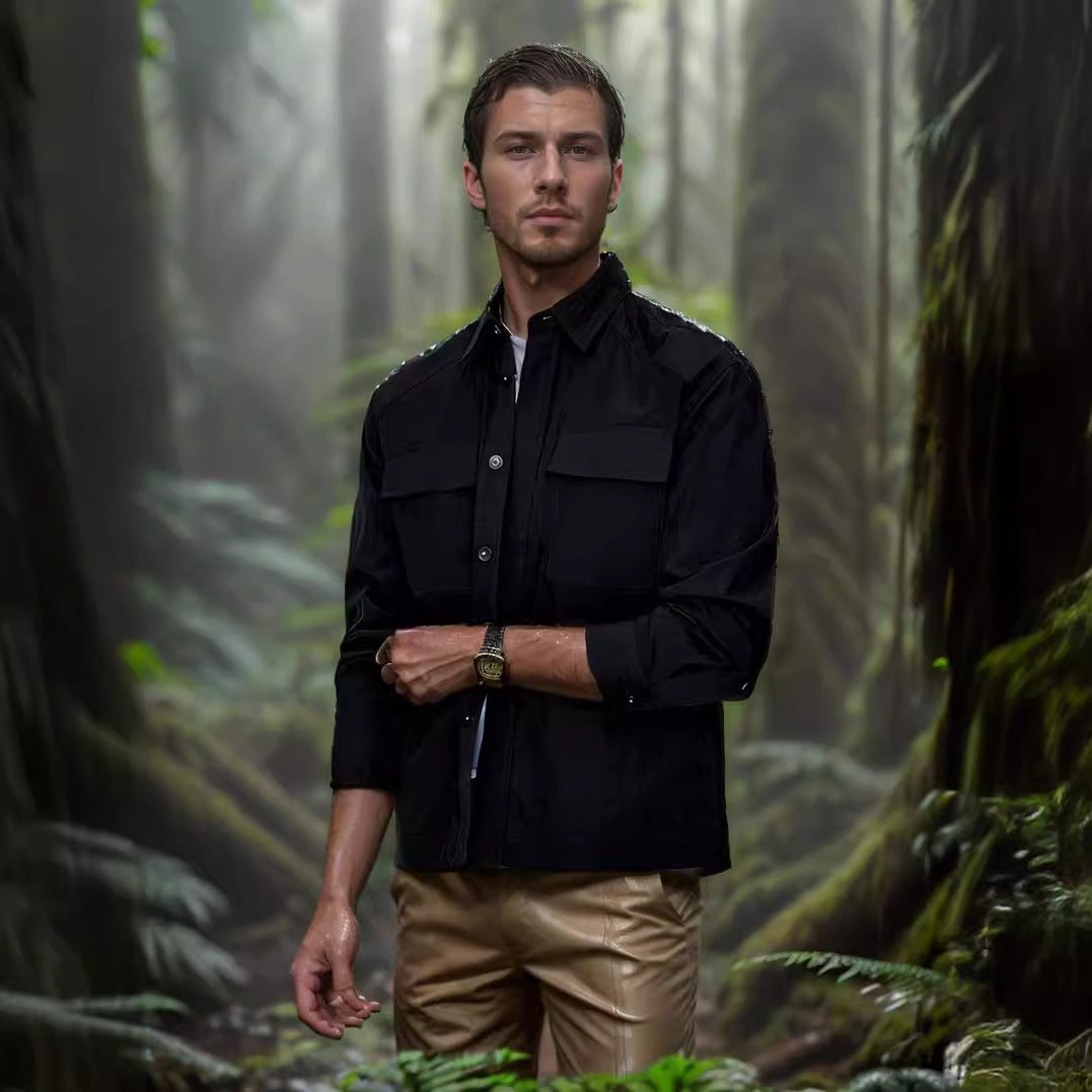 Herren Freizeitjacke Modern mit Brusttaschen und Reißverschluss