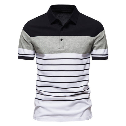 Herren Polohemd Modern Streifenmuster Komfortschnitt