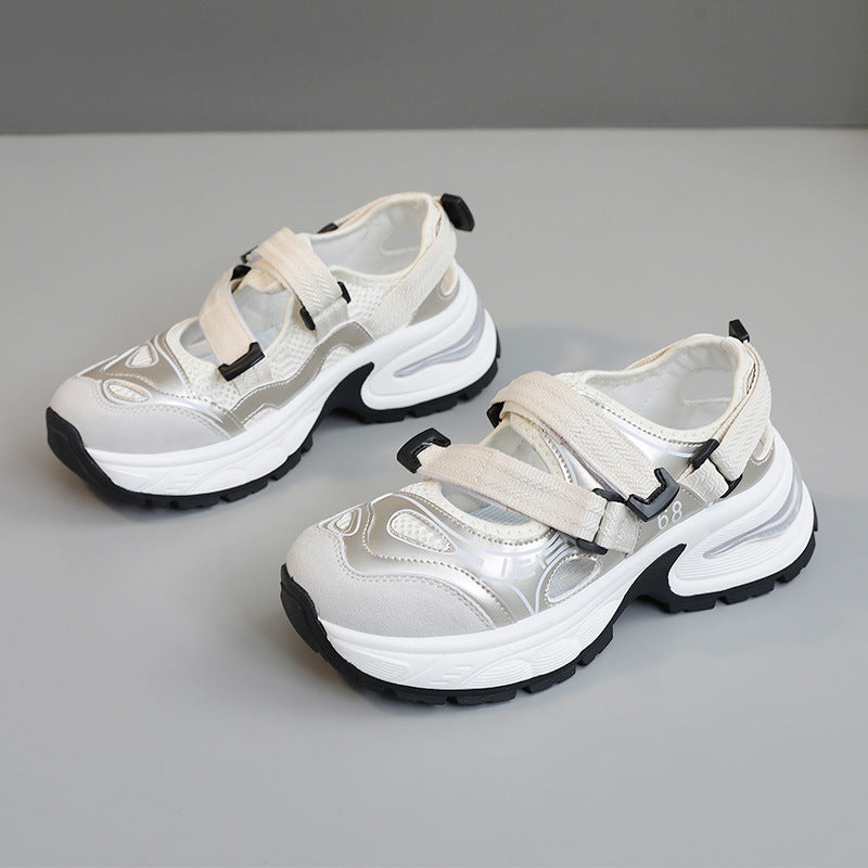 Damen Sneaker Sportlich Atmungsaktiv Mit Verstellbarem Riemen