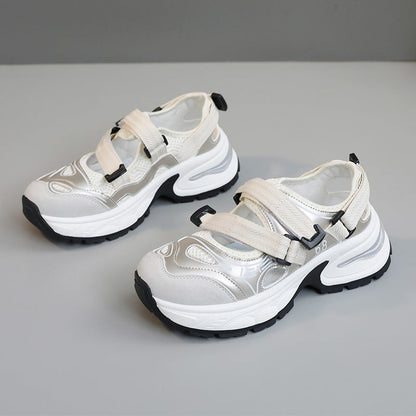 Damen Sneaker Sportlich Atmungsaktiv Mit Verstellbarem Riemen