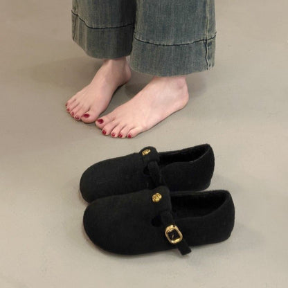 Damen Filzschuhe Elegante Schnalle Warm