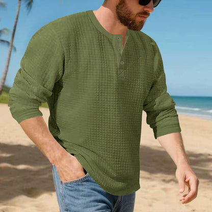Herren Langarmshirt Modern Strukturiert Berlin Stil