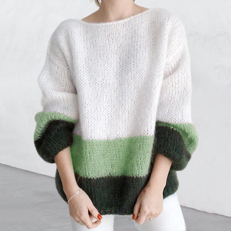 Damen Strickpullover Weich Modisch Lässig