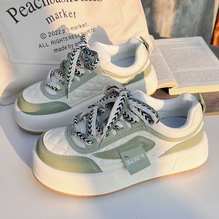 Damen Sneaker Quilted Design Fersenstabilität Modisch
