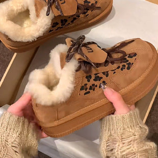 Damen Sneaker Tiermuster Kuschelig Bequem