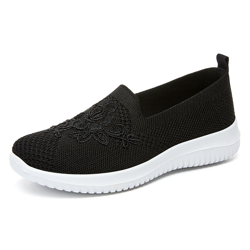Damen Sneaker Slip-On Blumenmuster Sneakers Frauen