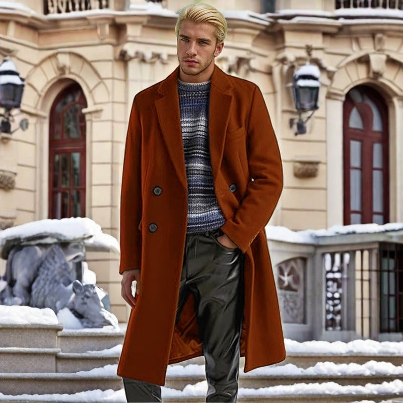 Herren Wollmantel Doppelreihig Elegant Modern