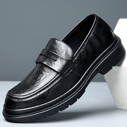 Herren Ledermokassins Elegante Rutschfeste Sohle Schwarz