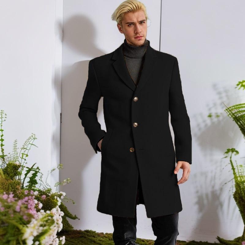 Herren Langmantel Eleganter Klassiker mit Goldknöpfen
