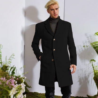 Herren Langmantel Eleganter Klassiker mit Goldknöpfen