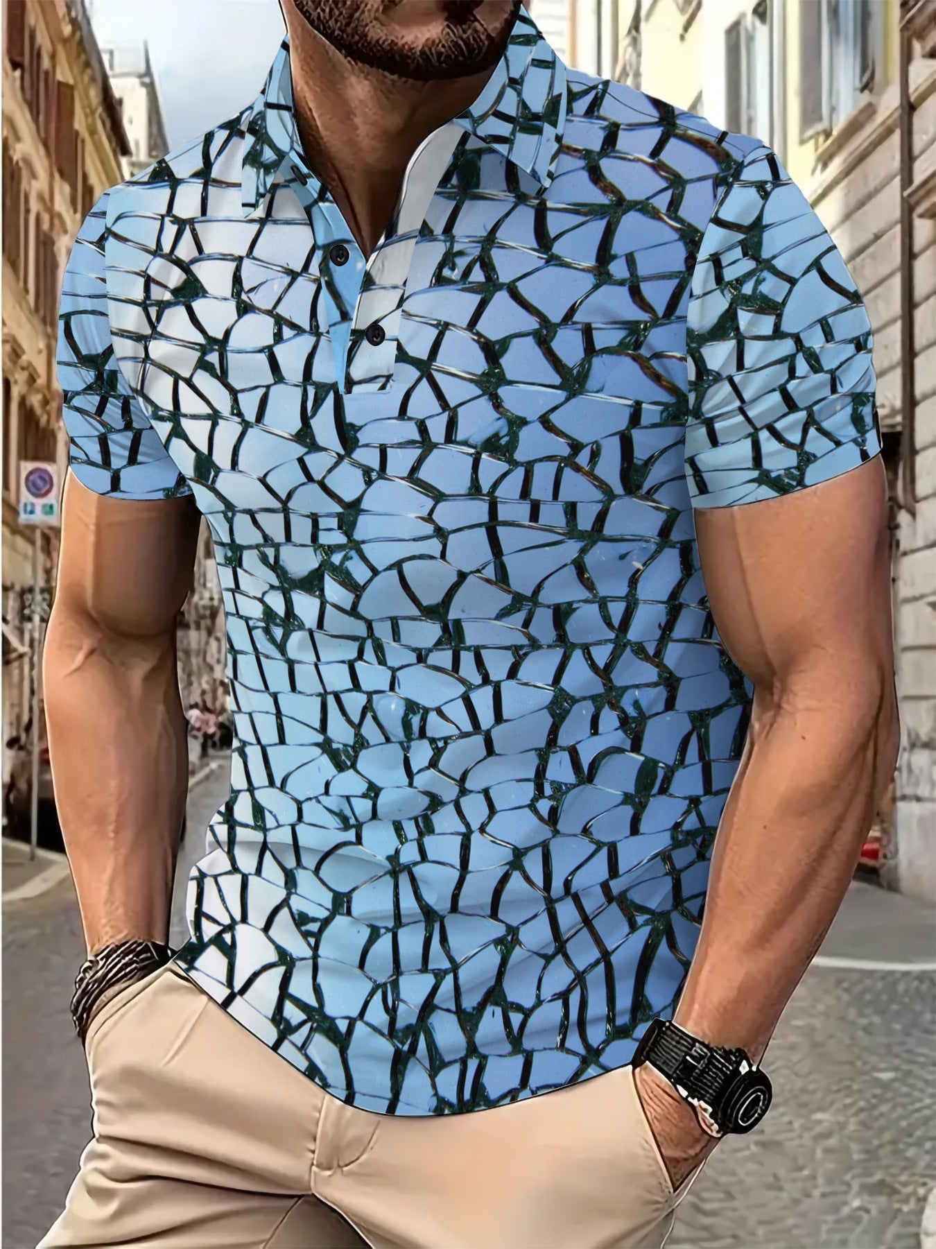 Herren Poloshirt Modern Strukturdesign Slim Fit