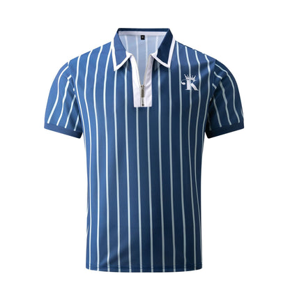 Herren Poloshirt Kurzarm Streifenmuster Modern