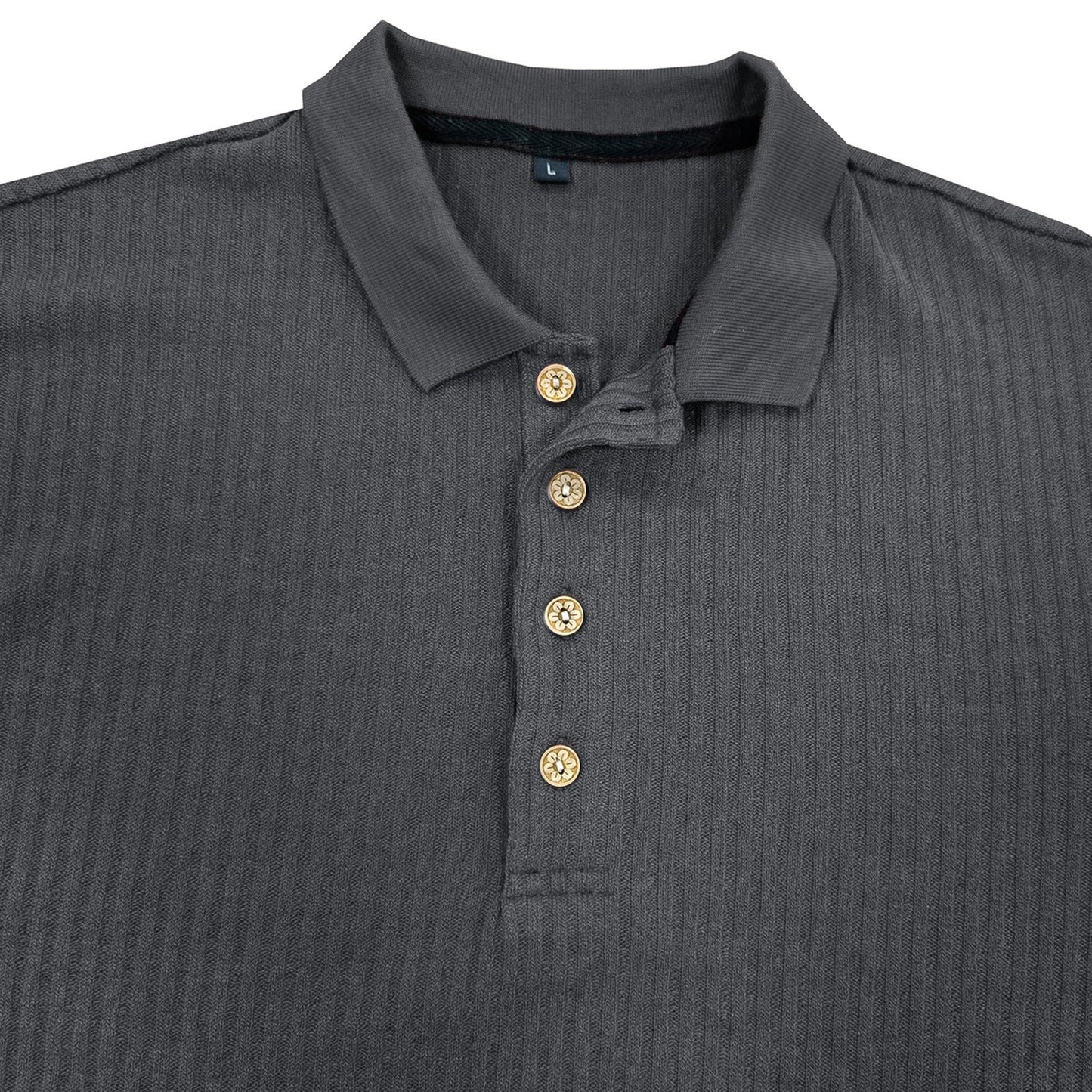 Herren Langarmshirt Strukturiert Henley Ausschnitt Modern