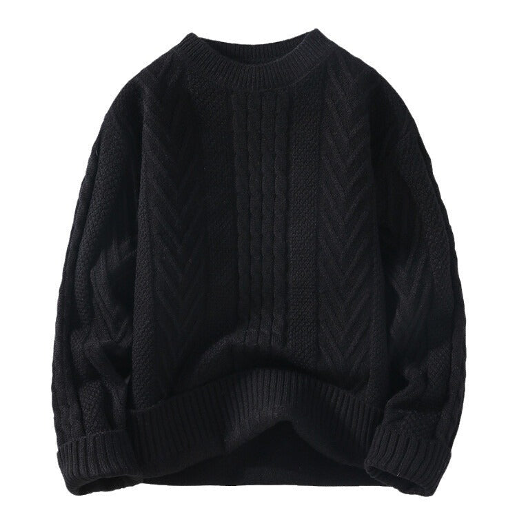 Herren Pullover Grobstrick Lässig Zopfmuster