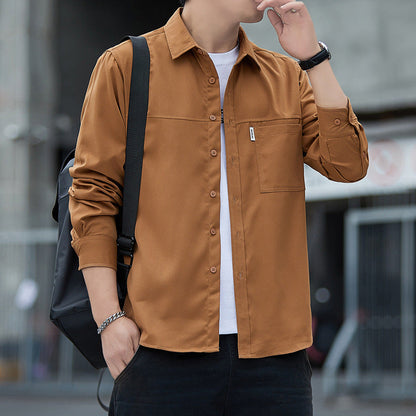 Herren Overshirt Jacke Lässig Mit Taschen Grau