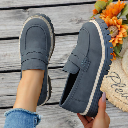Damen Slipper Mokassin Lederoberfläche Rutschfest Moderne