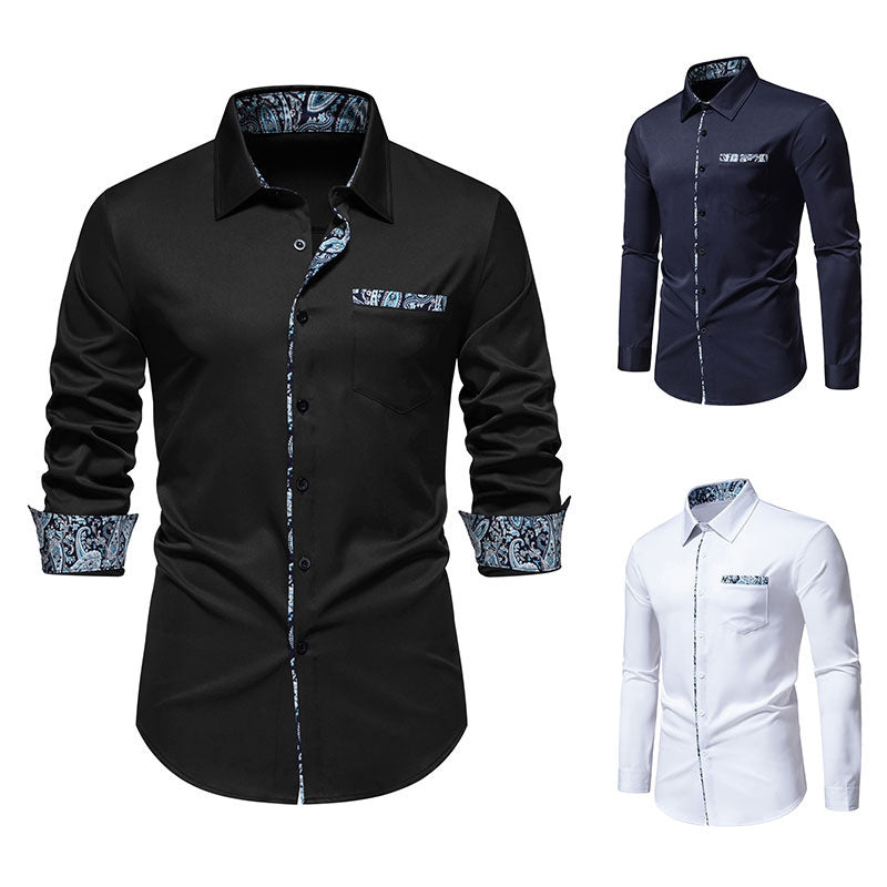 Herren Langarmhemd Paisley Modern Trendig