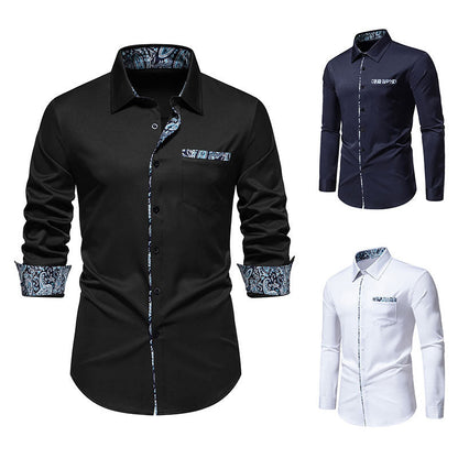 Herren Langarmhemd Paisley Modern Trendig