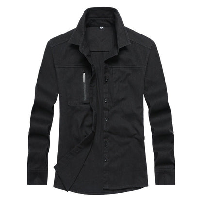 Herren Langarmshirt Modern mit Taschen Berlin Style