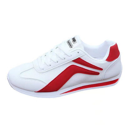 Damen Sneaker Atmungsaktiv Leder Rutschfest Schwarz Sport