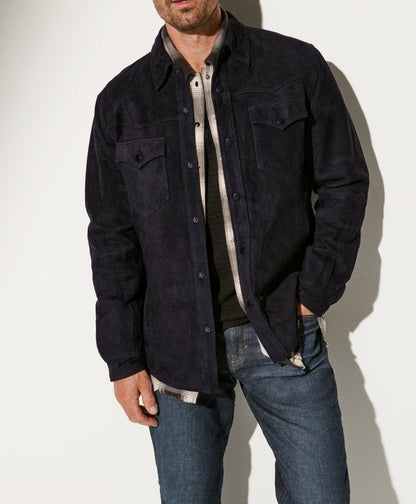 Lederjacke Herren Modern Schnitt mit Taschen