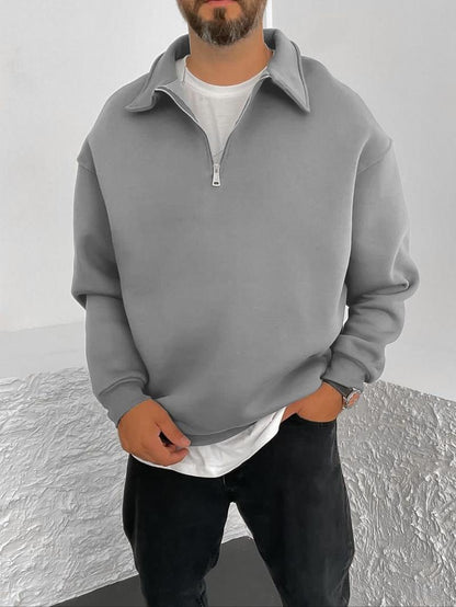 Herren Pullover Stehkragen Reißverschluss Lässig Modern