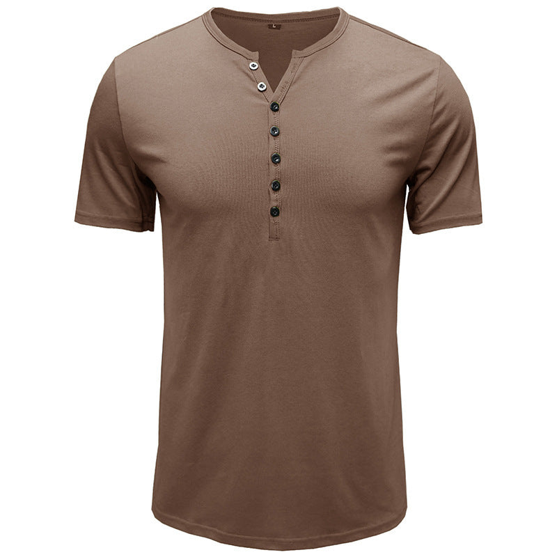 Herren Henley T-Shirt Kurzarm Modern Sportlich
