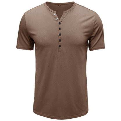 Herren Henley T-Shirt Kurzarm Modern Sportlich
