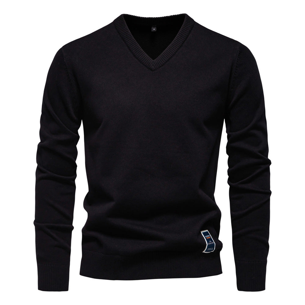 Herren Strickpullover V-Ausschnitt Fein Gestrickt Modern