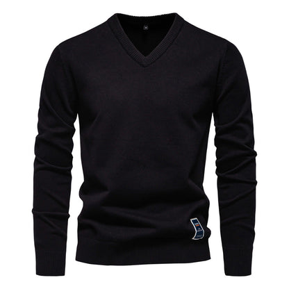 Herren Strickpullover V-Ausschnitt Fein Gestrickt Modern