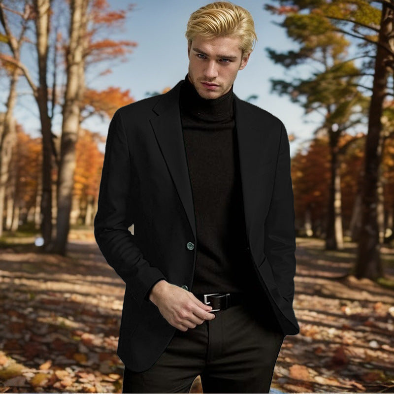 Herren Blazer Elegant Slim Fit Hochwertig Schwarzer Anzug Blazer