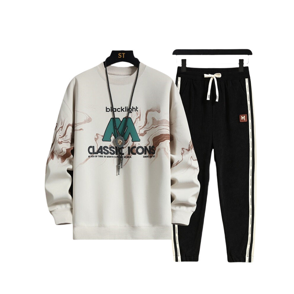 Herren Freizeitanzug Grafik Druck Modern Berlin Style