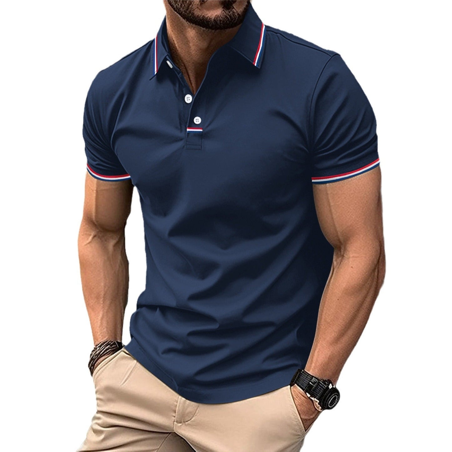 Herren Polohemd Atmungsaktiv Farbenfroh Modern