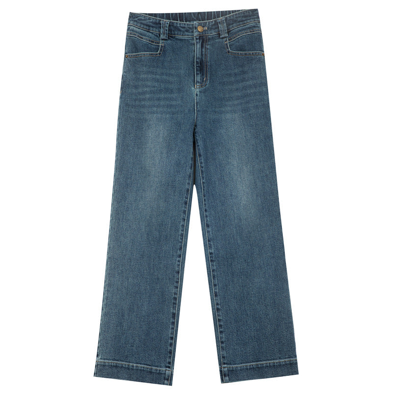 Damen Jeans Klassisch Geschnitten Weite Bein