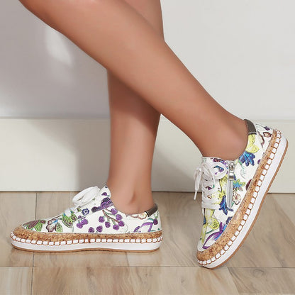 Damen Sneaker Farbenfroh Florales Design - BerlinGlamour
