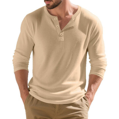 der neue Titel: Herren Langarmshirts mit Knopfdetails und Rippstruktur BerlinGlamour → Elegante Herren Langarmshirts mit Knopf Details und Rippstruktur