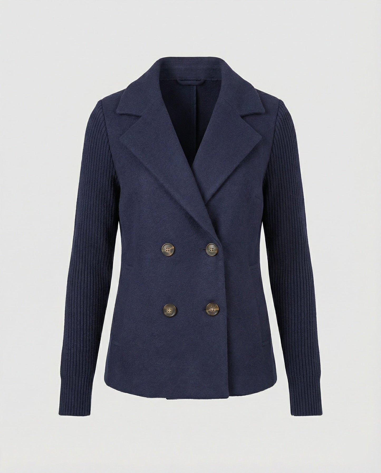 Damen Blazer Bouclé Strick Ärmel Modern