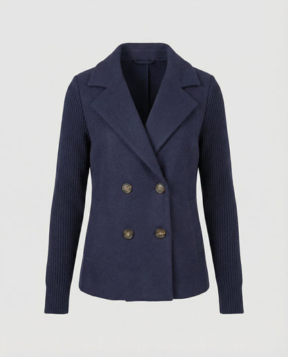 Damen Blazer Bouclé Strick Ärmel Modern