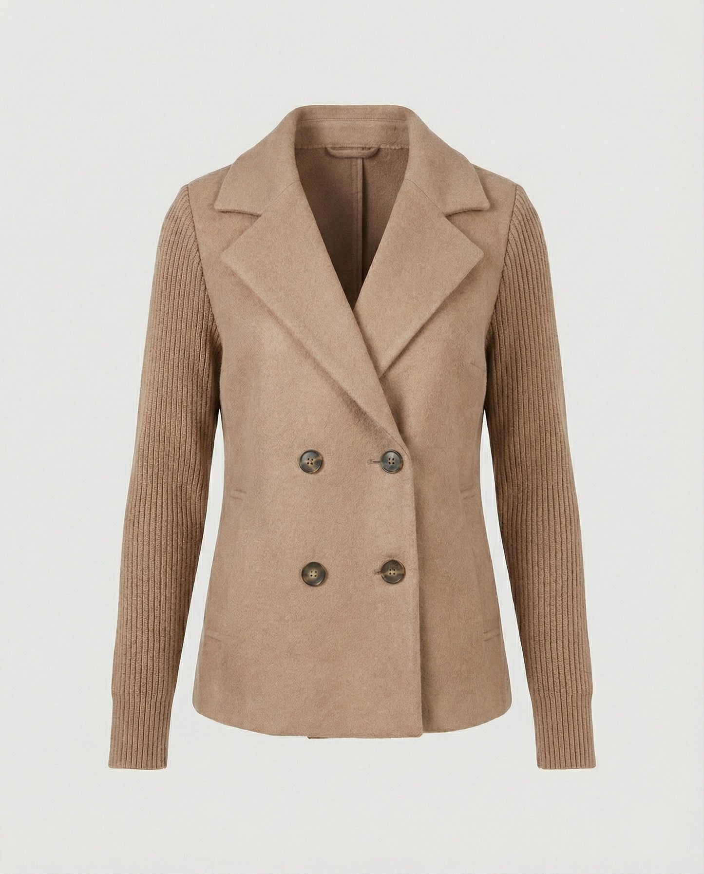 Damen Blazer Bouclé Strick Ärmel Modern