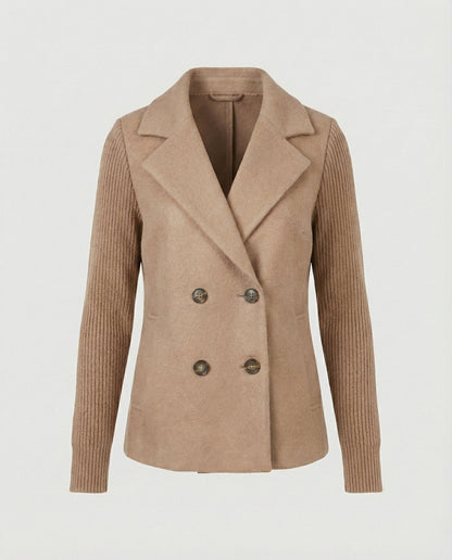 Damen Blazer Bouclé Strick Ärmel Modern